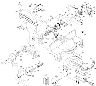 Page A Diagram and Parts List for 1703-1 Type 2 Black and Decker Miter Saw